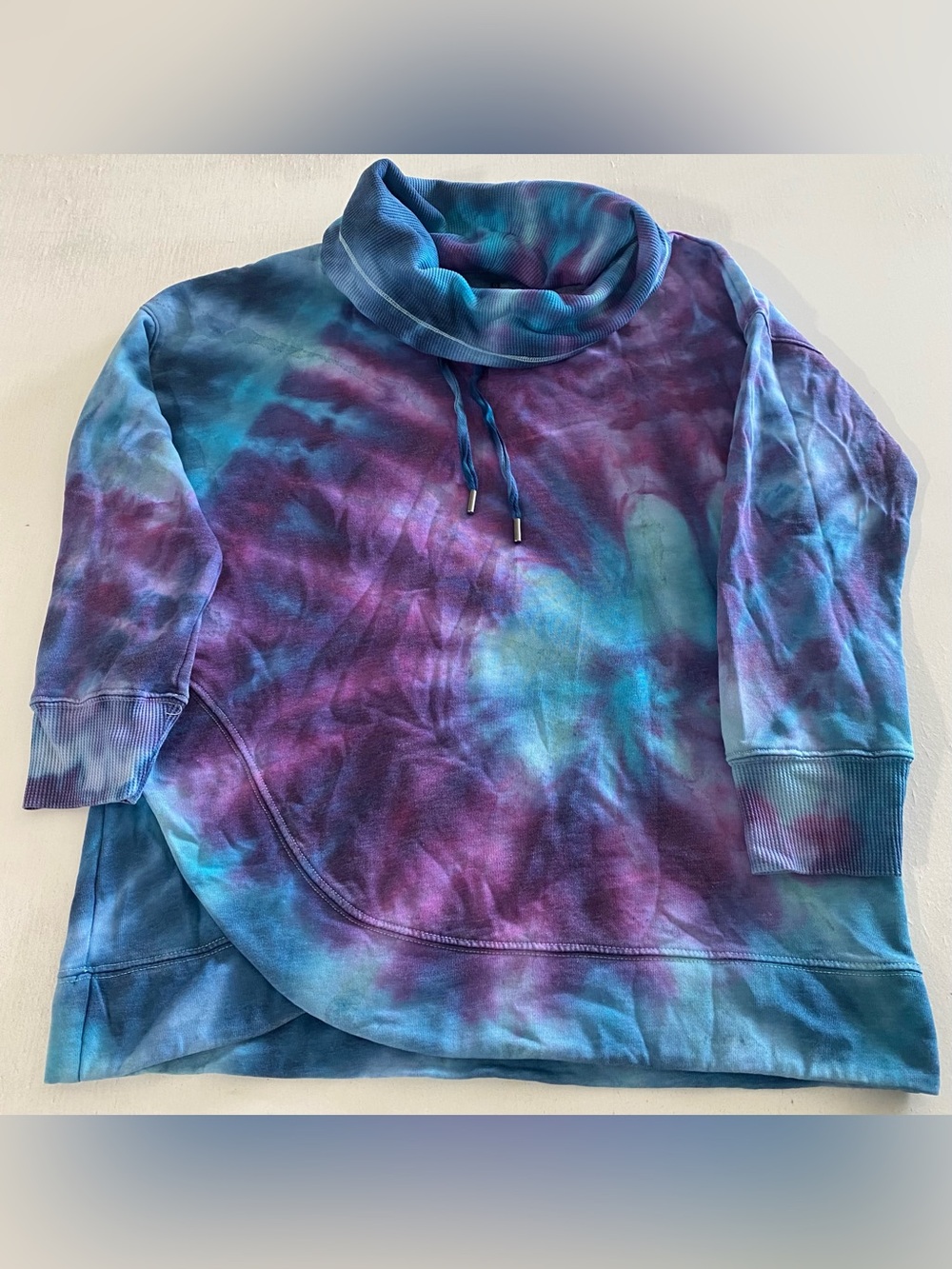 Mono B Tie-Dye Pullover in Blue & Purple